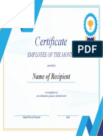 Certificate: Name of Recipient