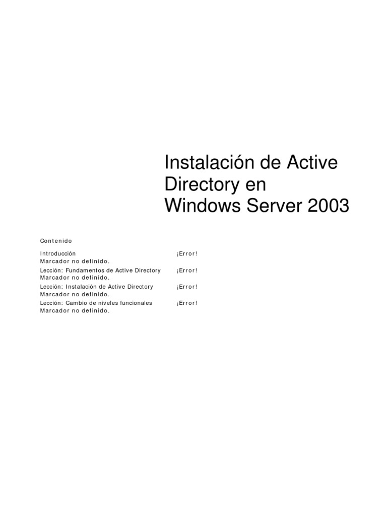 Active Directory | PDF | Directorio Activo | Windows 2000