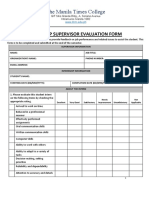 TMTC Supervisor Evaluation Form
