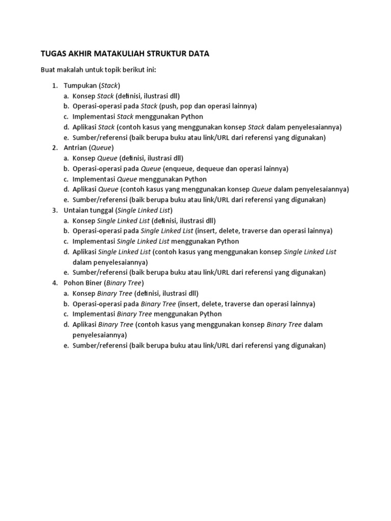 Struktur Data: Stack, Queue, Linked List, Tree | PDF | Komputer