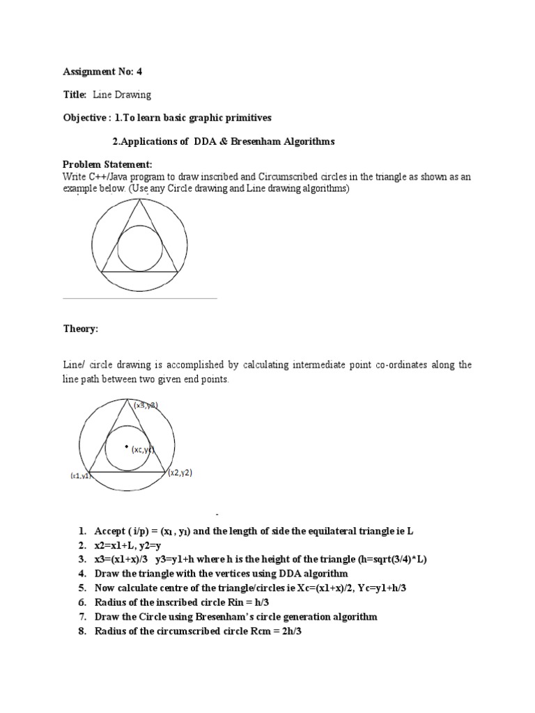 Write C++/Java Program To Draw Inscribed and Circumscribed Circles in