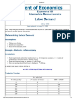 Labor Demand: Economics 301 Intermediate Macroeconomics