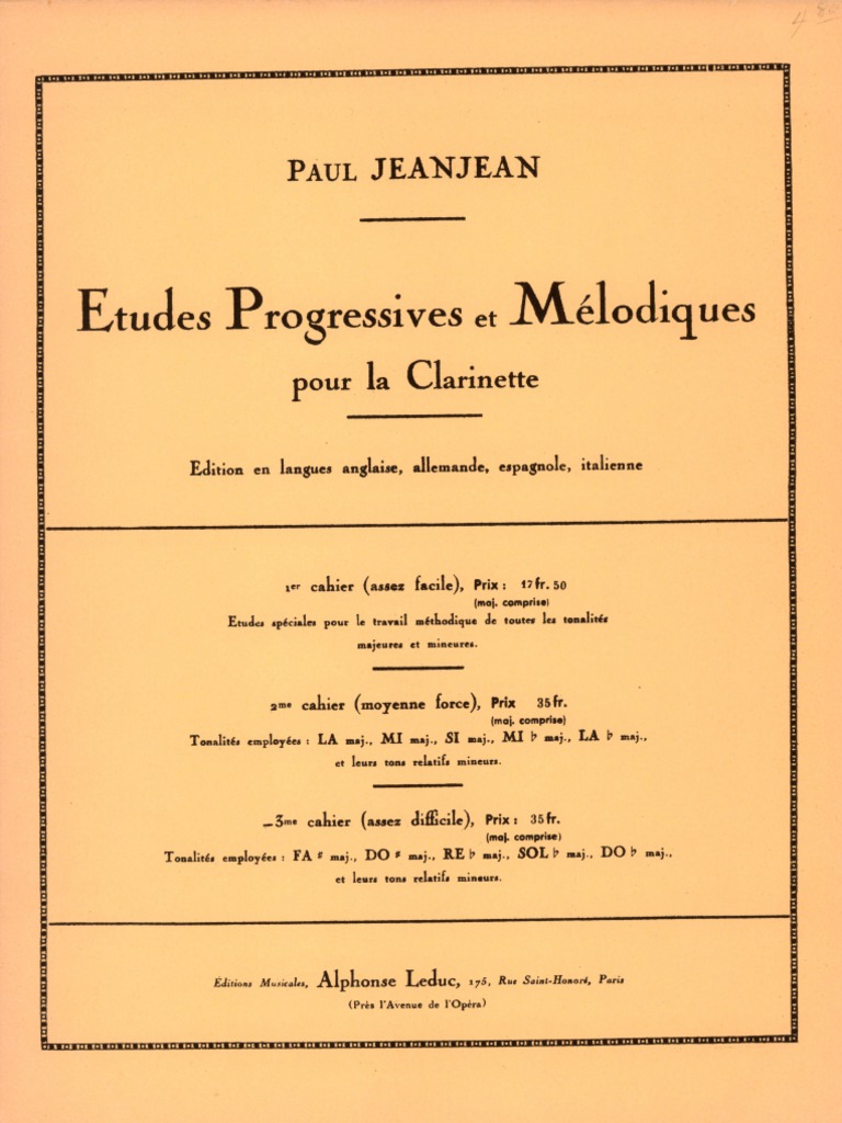 Etudes Progressives Et Mélodiques, Vol. III (Jeanjean, Paul) PDF