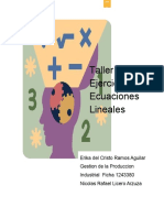 Taller de Ejercicios de Ecuaciones Lineales