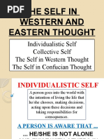 The Self in Western and Eastern Thought