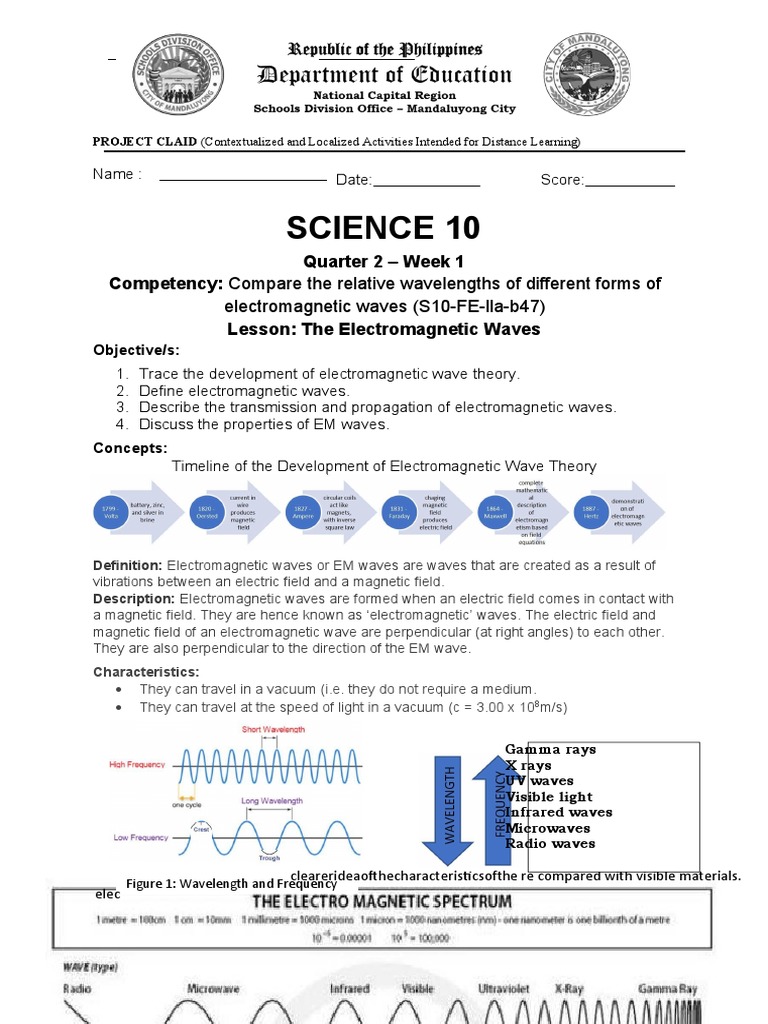 Fme10 q2 w1 Em-Waves | PDF | Electromagnetic Radiation ...