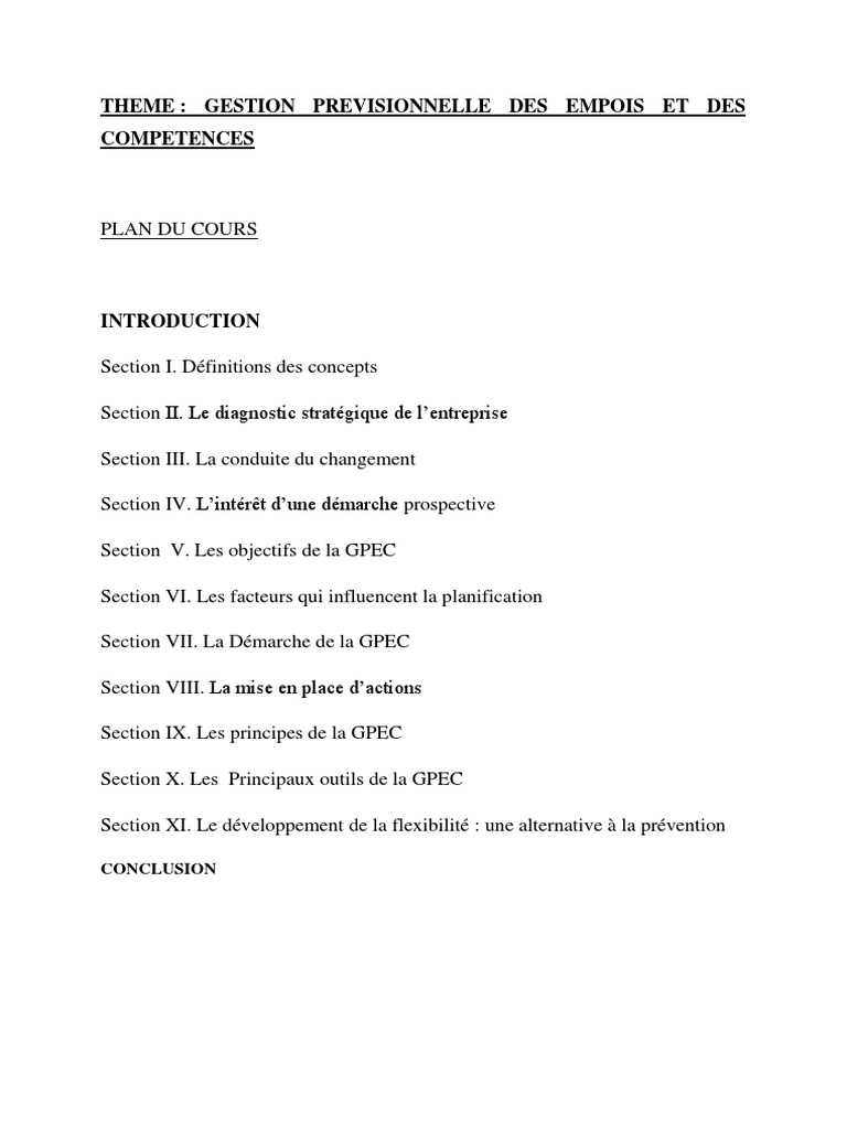 GPEC : Stratégies et Outils Essentiels | PDF | Gestion des ressources ...