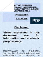 Right of Children (Maintenance, Inheritance, Right of Illegitimate Children, Adoption Etc.) :prepared By: H. S. Mulia