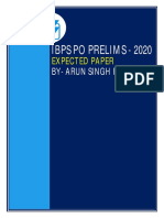 Ibps Po Prelims - 2020: Expected Paper