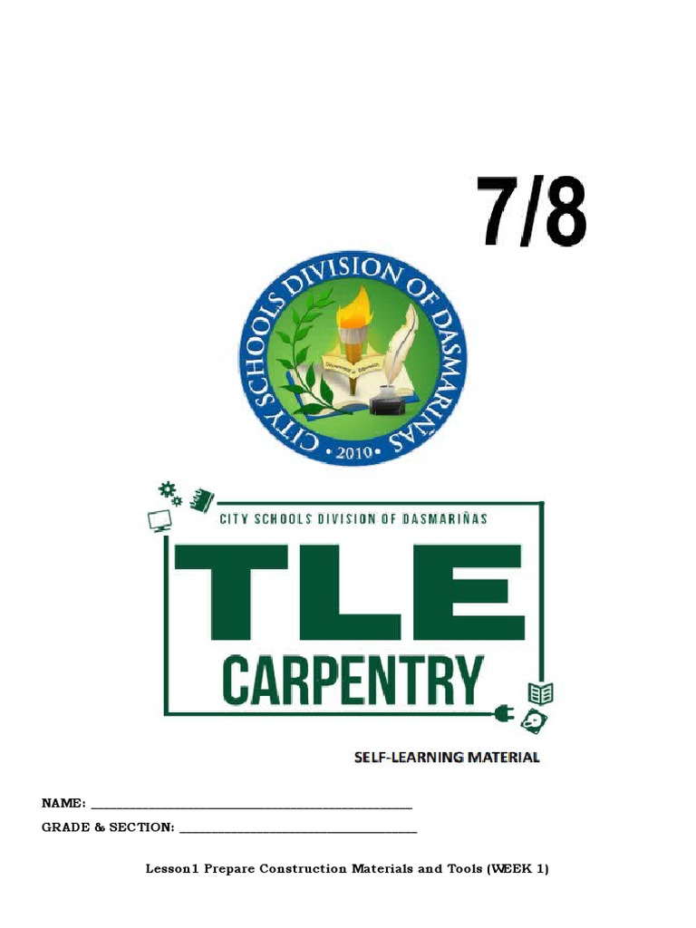 NAME GRADE & SECTION Lesson1 Prepare Construction Materials and