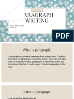 Paragraph Writing: Subject: Business English Chapter:#12