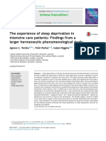 The Experience of Sleep Deprivation in Intensive Care Patients: Findings From A Larger Hermeneutic Phenomenological Study