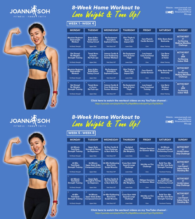 Lose Weight & Tone Up! 8Week Home Workout To PDF Strength