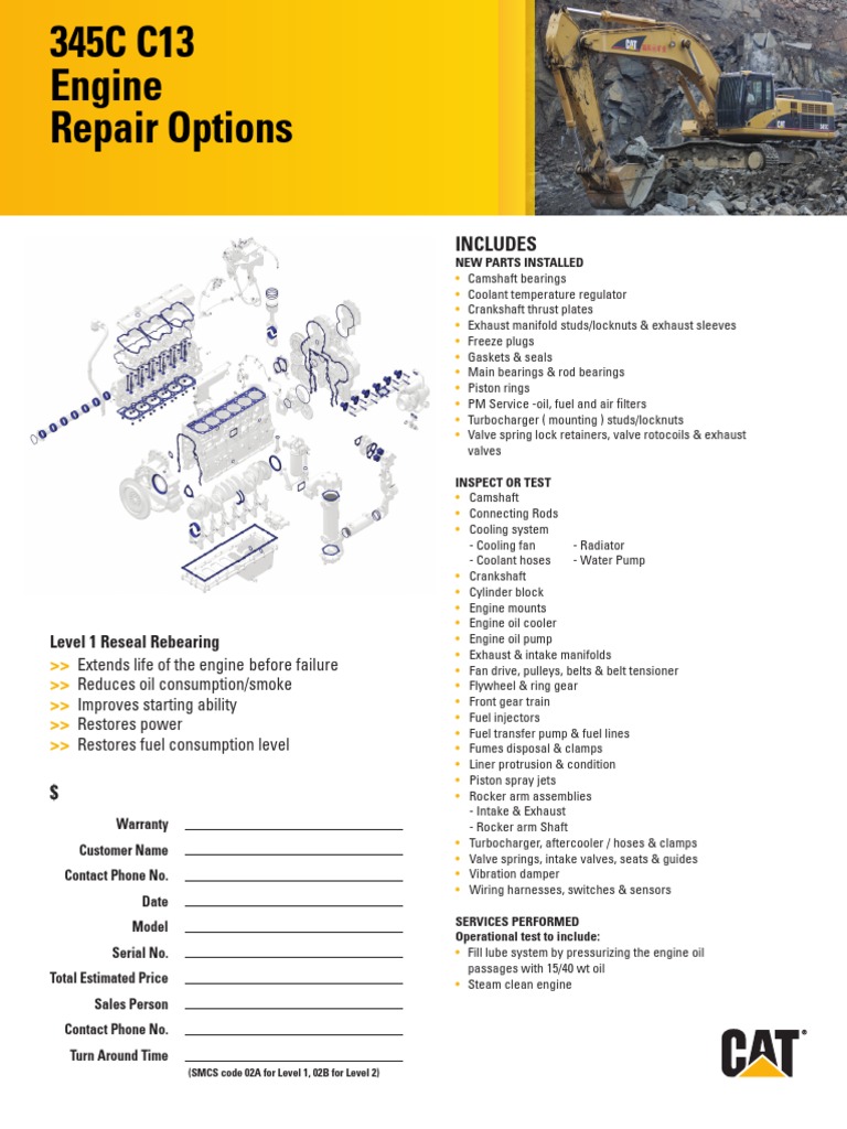 Level 1 Engine Reseal and Rebearing Services | PDF | Engines | Turbocharger