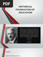 Historical Foundation of Education