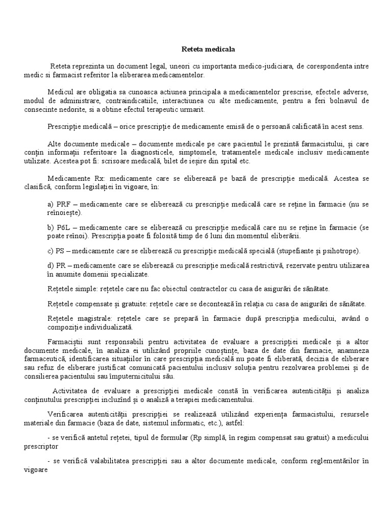 Referat Prescriere Retete | PDF