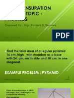 Solid Mensuration Midterm Topic - Pyramids: Prepared By: Engr. Ramela B. Ramirez