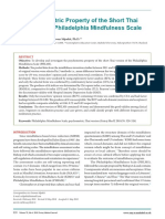 The Psychometric Property of The Short Thai Version of The Philadelphia Mindfulness Scale