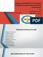 IMPACT OF Employee Satisfication On Training & Development, Employee Compensation and Work Environment