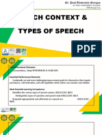 Speech Context & Types of Speech