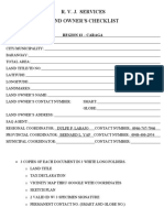 Landowner checklist for R.V.J. Services Region 13
