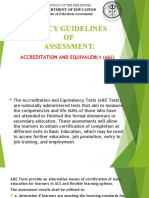 Policy Guidelines For Assessment