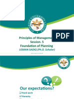 Foundation of Planning: Principles of Management Session. 5