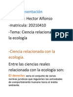 Ciencias Relacionadas Con La Ecologia