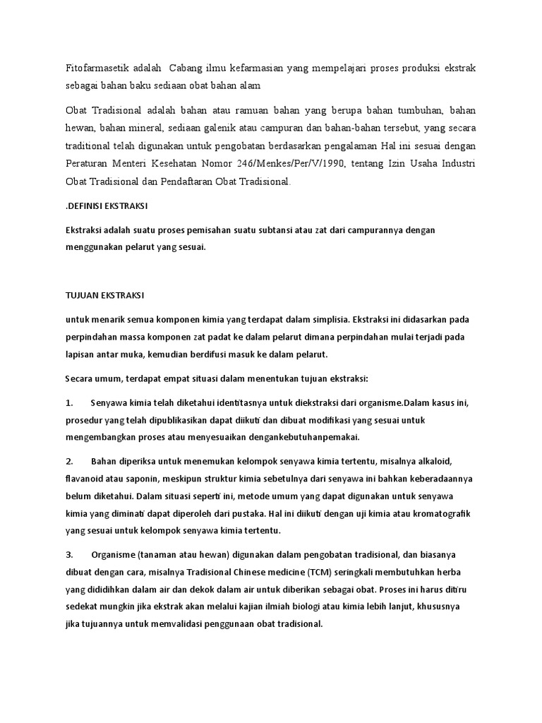 Bahan Baku Obat Tradisional | PDF