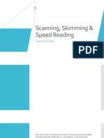 Scanning, Scanning Speed Reading