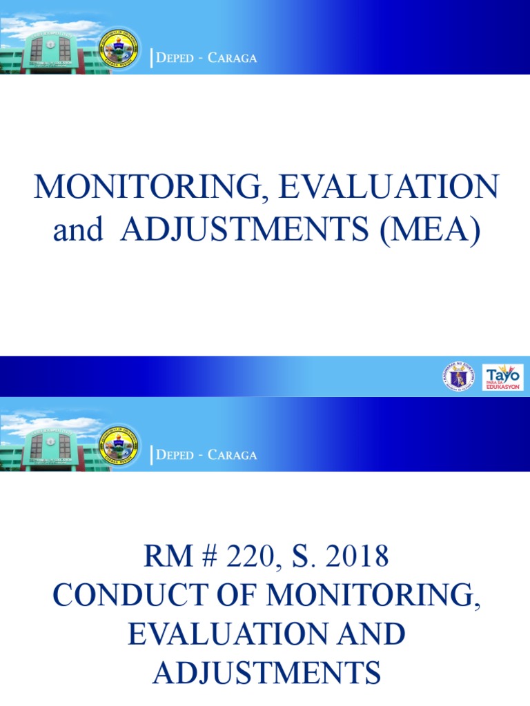 Monitoring, Evaluation and Adjustments (Mea) | PDF | Governance ...