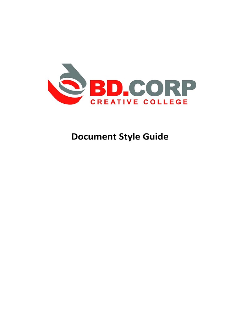 Sample Document Style Guide PDF Policy Paragraph