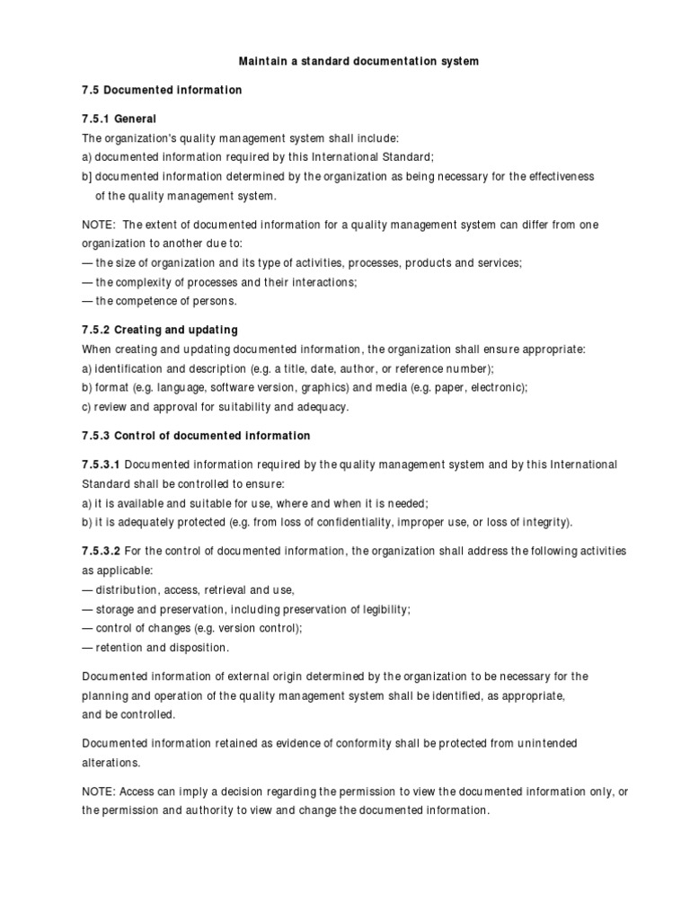 Standard Documentation System | PDF | Quality Management | Competence ...