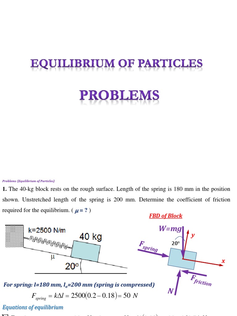 5P Equilibrium of Particles Problems 2018 | PDF | Force | Euclidean Vector