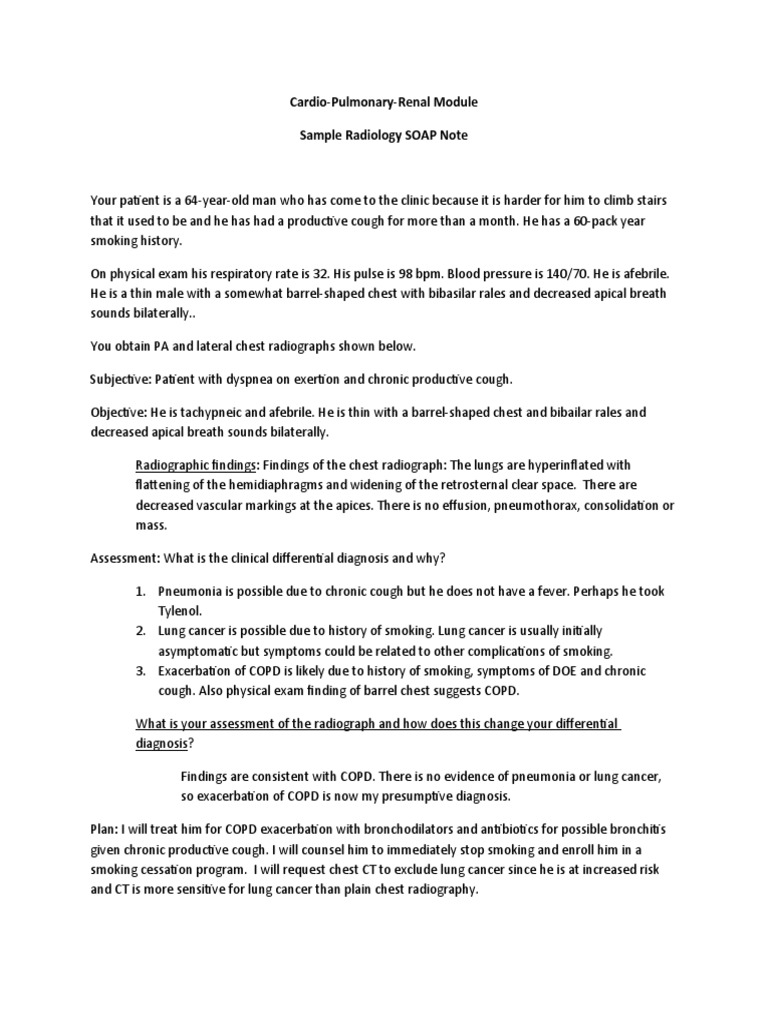 COPD Exacerbation SOAP Note Example | PDF