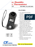 Anemometer, Humidity Light Meter, Thermometer: Model: LM-8000