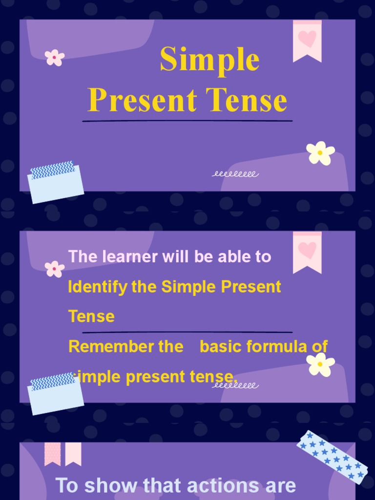 Simple Present Tense Pdf Planets Sun