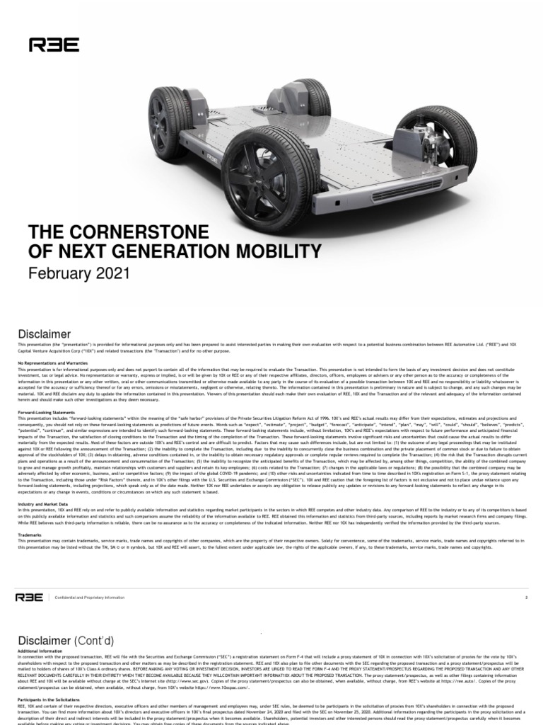 REE SPAC Presentation 2021 | PDF | Prospectus (Finance) | Proxy Voting