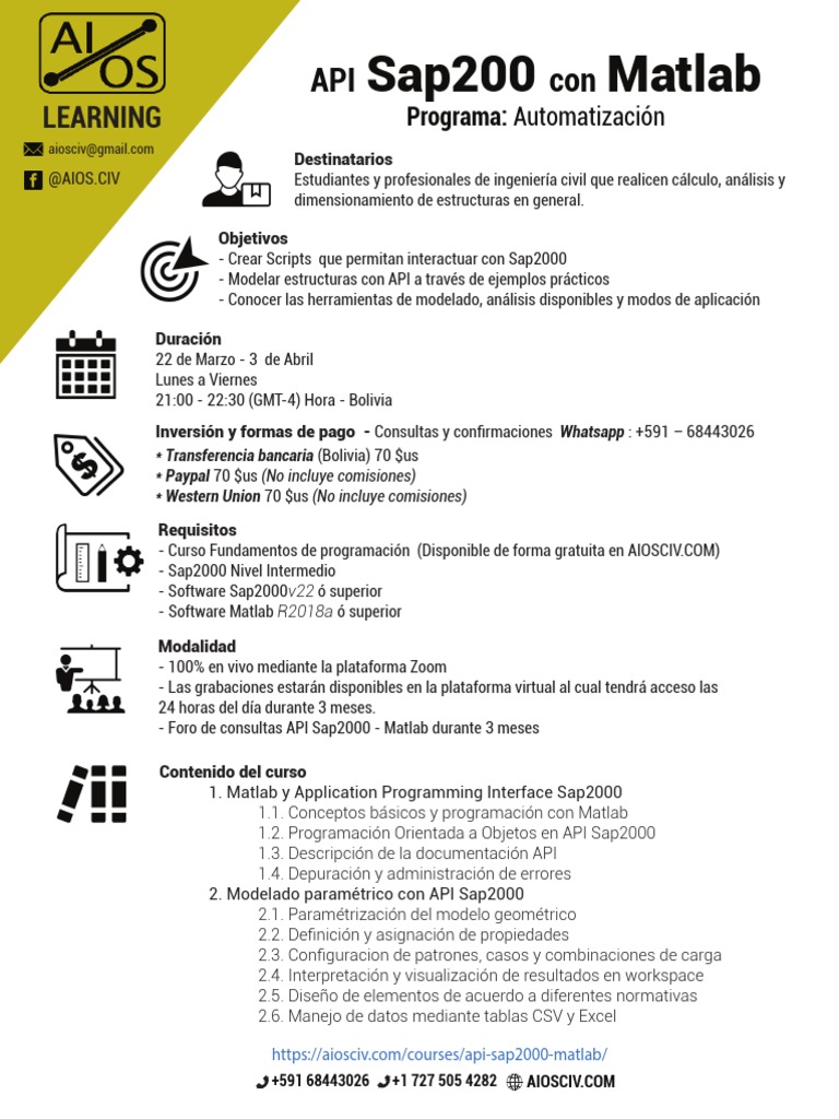 Info Api Sap2000 Matlab | PDF | Matlab | Ciencias de la Computación