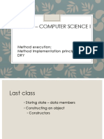 Cs 1301 - Computer Science I: Method Execution Method Implementation Principles - SRP, DRY