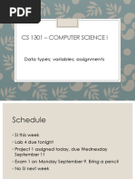 Cs 1301 - Computer Science I: Data Types Variables Assignments