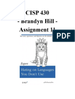 CISP430 - Brandyn Hill - Assignment 11