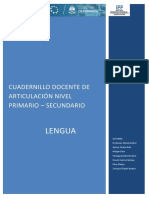 Cuadernillo Del Docente - Articulación Lengua - Diciembre 2019