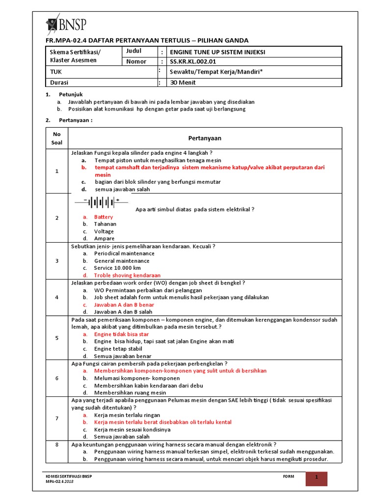 FR - Mpa-02.4a DPT Soal Test Etu Injeksi | PDF