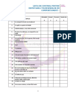 Lista de Control Pentru Evaluarea Tulburarilor de Comportament