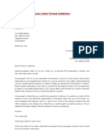 Cover Letter Format Guidelines: Sample 1