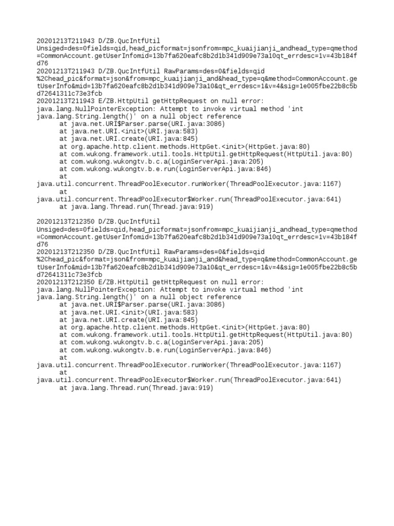 Null Pointer Exception in HttpUtil | PDF | Java (Programming Language ...