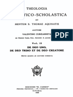 Zubizarreta - Theologia Dogmatico Scholastica - 2. de Deo Uno, de Deo Trino Et de Deo Creatore