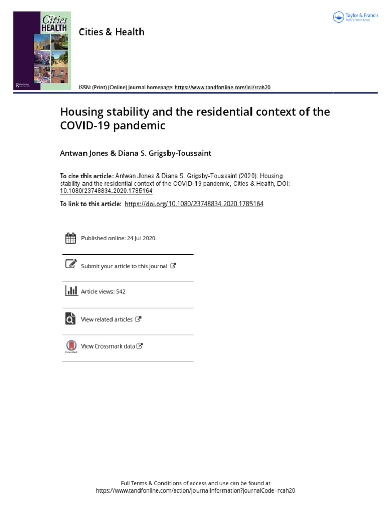 Housing Stability and The Residential Context of The | PDF | Health ...