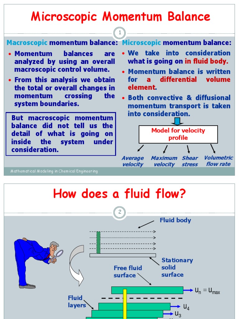 Microscopic Momentum Balance in Fluids | PDF | Fluid Dynamics | Fluid ...